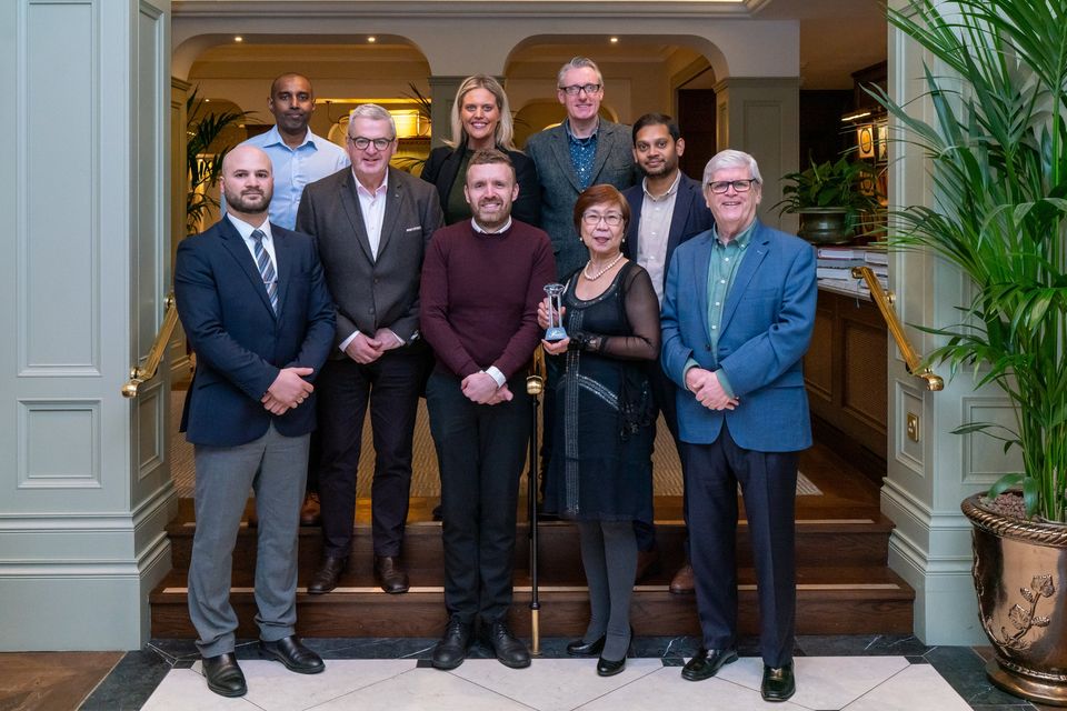 Pictured at the award presentation L/R: Robert Bejanishvili, The Metropole Hotel; Chirantha Lollugamagl, McDonald’s; Jim Ronayne, McDonald’s; Clara O‘Mahoney, AM O’Sullivan PR; Graham Kelly, McDonald’s; George Duggan, Cork Crystal; Thelma Beltran, McDonald’s and Cork Person of the Month; Ben Jayagody, McDonald’s; and Manus O’Callaghan, Awards Organiser. Picture: Vitaliy Makhnanov.